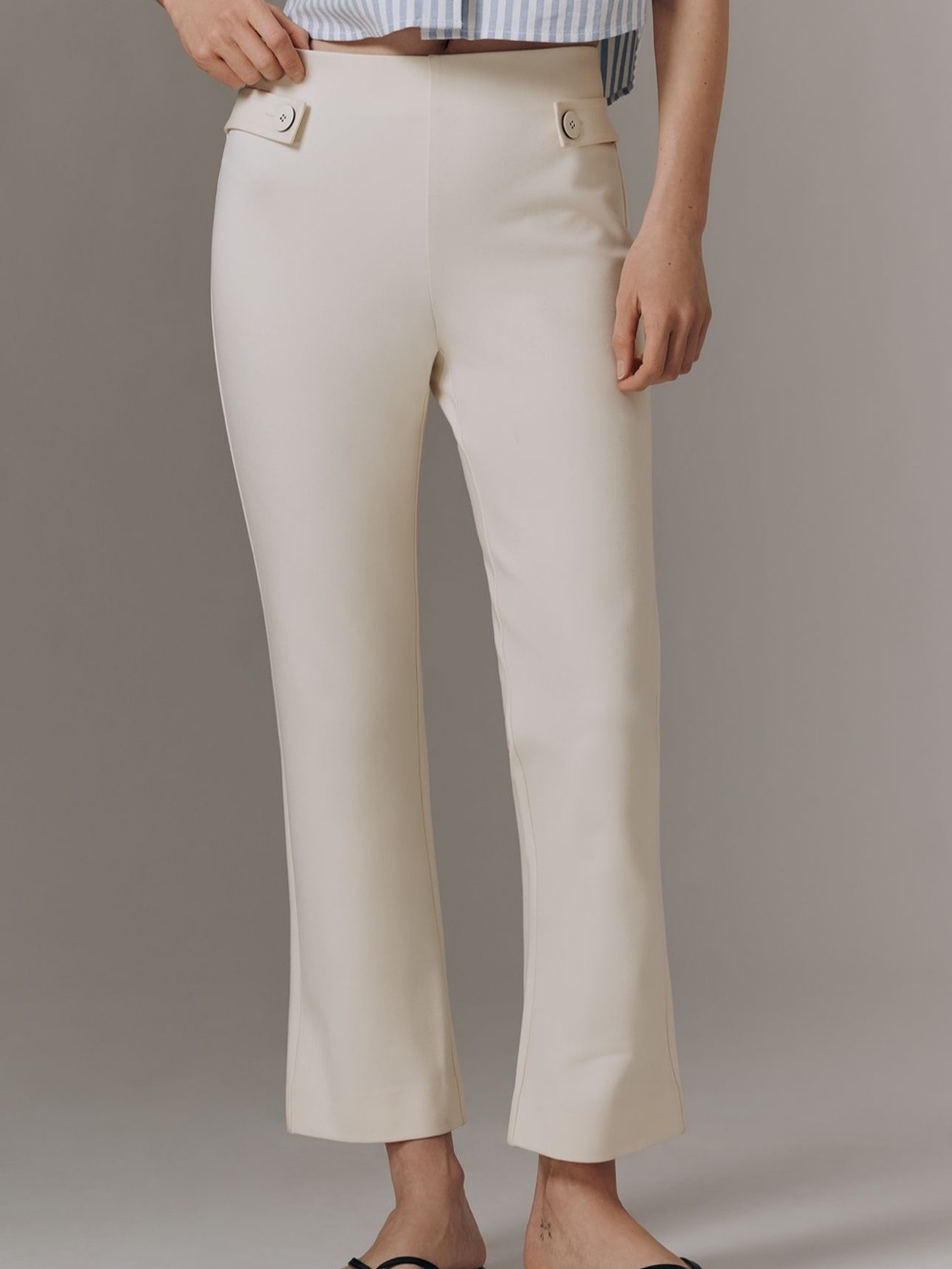 NWT Maeve by Anthropologie Ivory Slim Straight Ankle Pants Size Small